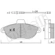 Колодки гальмівні передні METELLI 22-0105-0 для Fiat Scudo, Peugeot Expert 1995-2006 (140x68.9x19 мм, з датчиком)