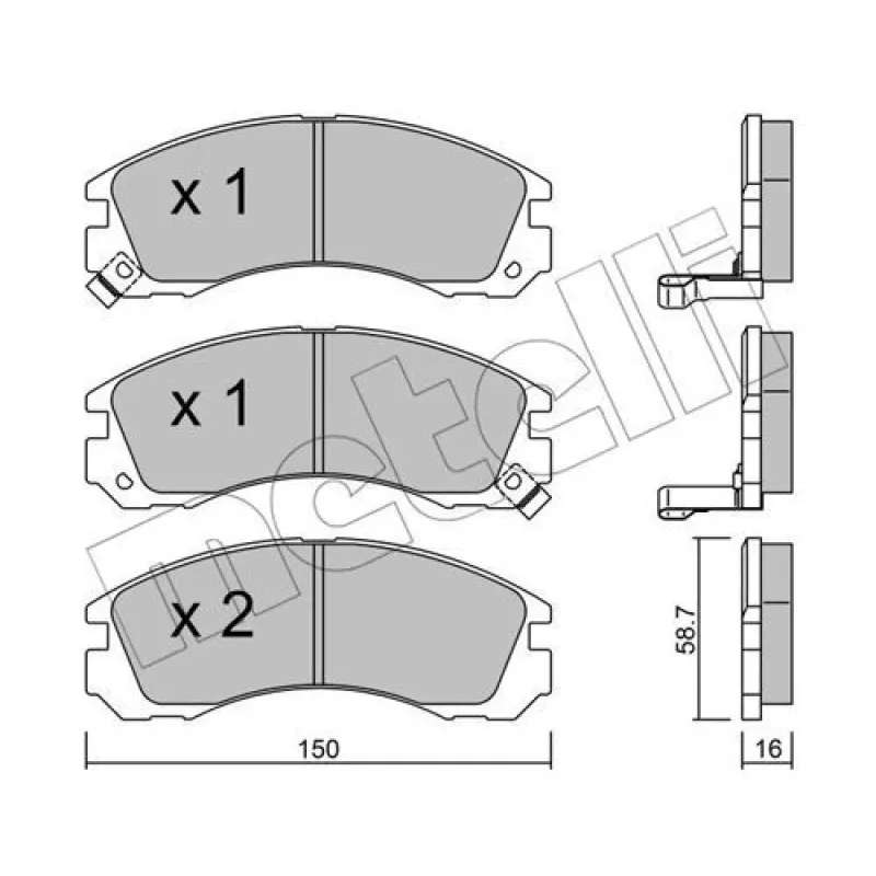 Колодки гальмівні передні METELLI 22-0134-0 для Citroen C-Crosser, Mitsubishi Outlander, Pajero 2007-