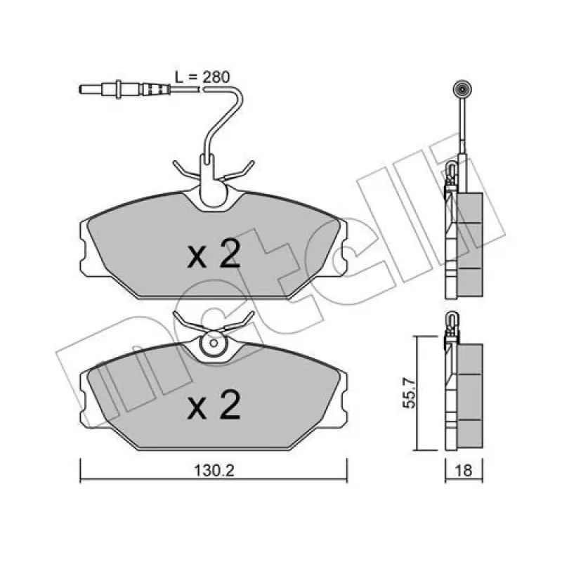 Колодки гальмівні передні METELLI 22-0142-0 для Renault Laguna I, Megane I, Safrane (з датчиком)