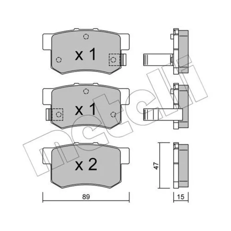 Колодки гальмівні (задні) Suzuki SX4/Swift 06-/Honda Accord 91-93/Civic 95-/Fiat Sedici 06-14