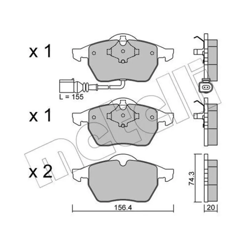 Колодки гальмівні (передні) Audi A3/TT/Seat Leon/Skoda Octavia/VW Golf 96-10/Polo 05-09 (+датчик)