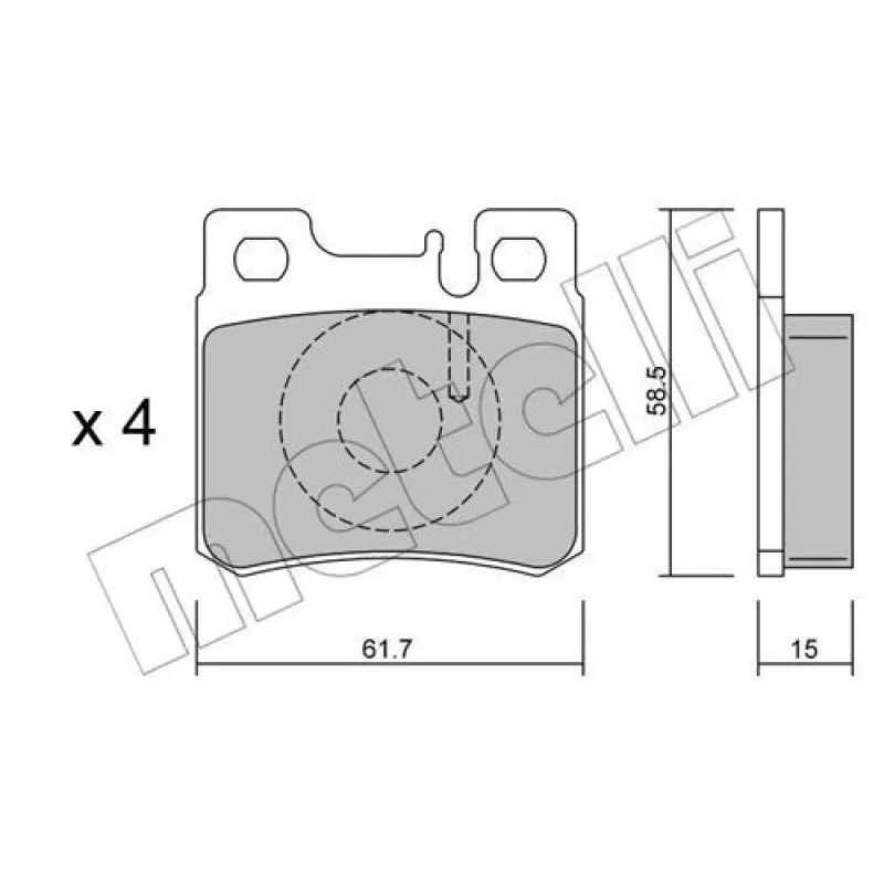 Колодки гальмівні задні METELLI 22-0203-0 для Mercedes-Benz C-Class W202/E-Class W124/W210 1993-2002