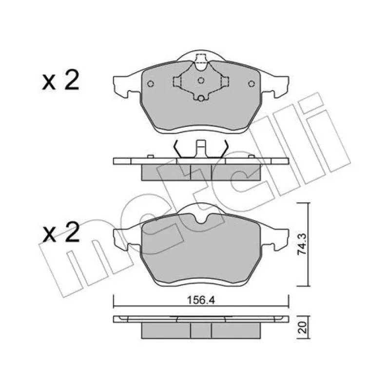 Колодки гальмівні передні METELLI 22-0279-0 для Ford Galaxy, Seat Alhambra, VW Sharan