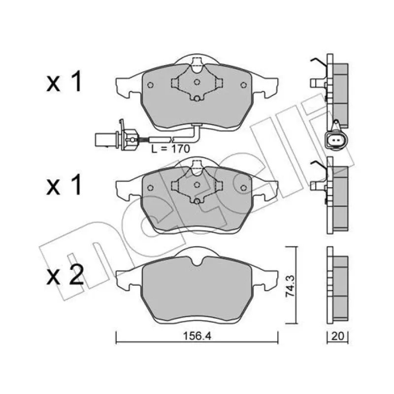 Колодки гальмівні (передні) Ford Galaxy 95-06/Seat Alhambra/VW Sharan 95-10 (+датчик)