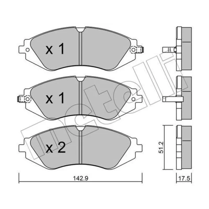 Колодки гальмівні передні METELLI 22-0294-0 для Chevrolet Epica, Astra, Daewoo Nubira, Leganza