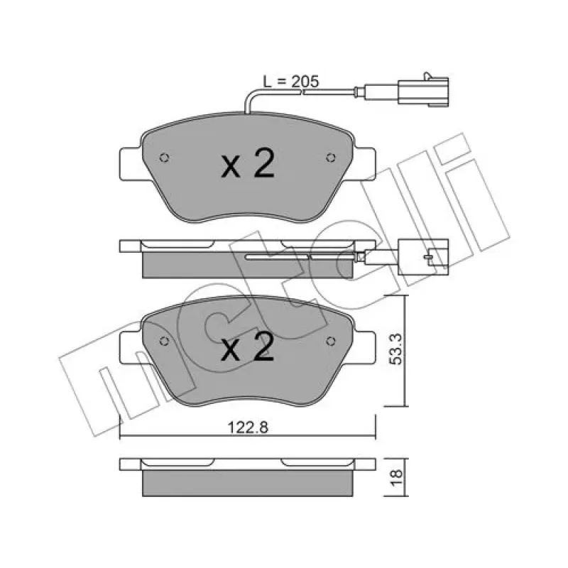 Колодки гальмівні (передні) Citroen Nemo 10-/Peugeot Bipper/Fiat 500/500C 08-/Punto 12- (+датчики)