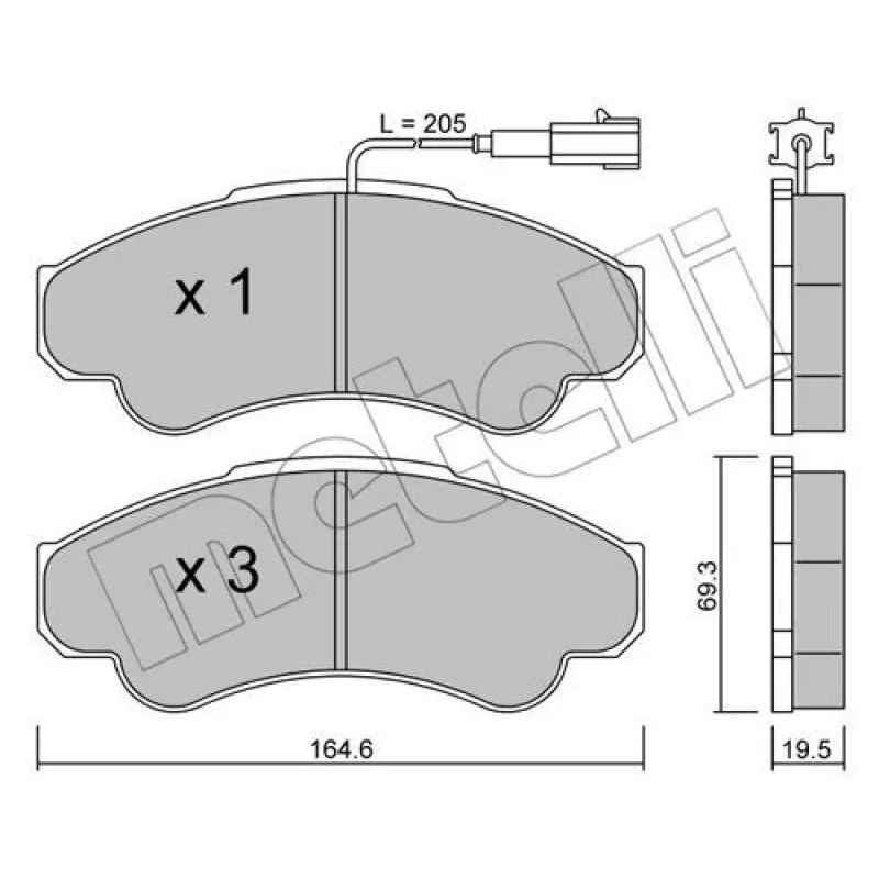 Колодки гальмівні (передні) Citroen Jumper/Fiat Ducato/Peugeot Boxer 99- R16 (+датчик)