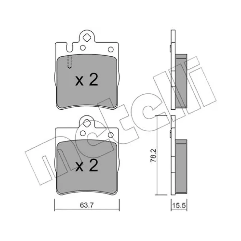 Колодки гальмівні задні METELLI 22-0344-0 для Mercedes-Benz C-Class W203/S203/CL203, CLK C209, E-Class S210