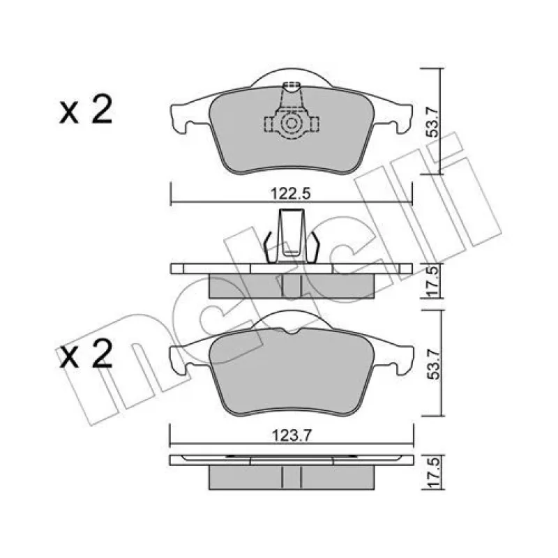 Колодки гальмівні задні METELLI 22-0348-0 для Volvo S60, S80, V70 1995-2010
