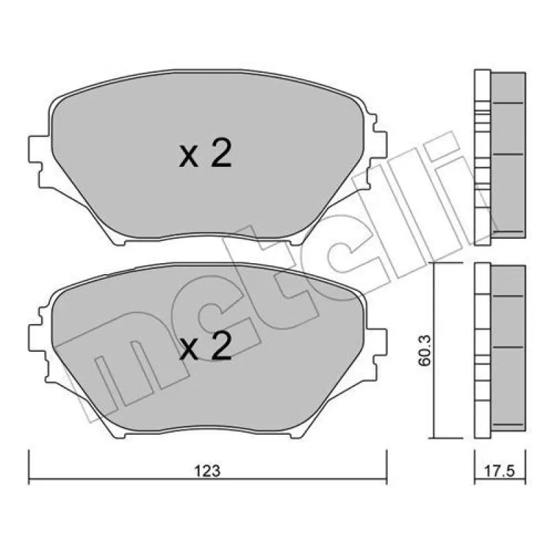 Колодки гальмівні передні METELLI 22-0430-0 для Toyota RAV 4 II 2000-2005 17.5 мм