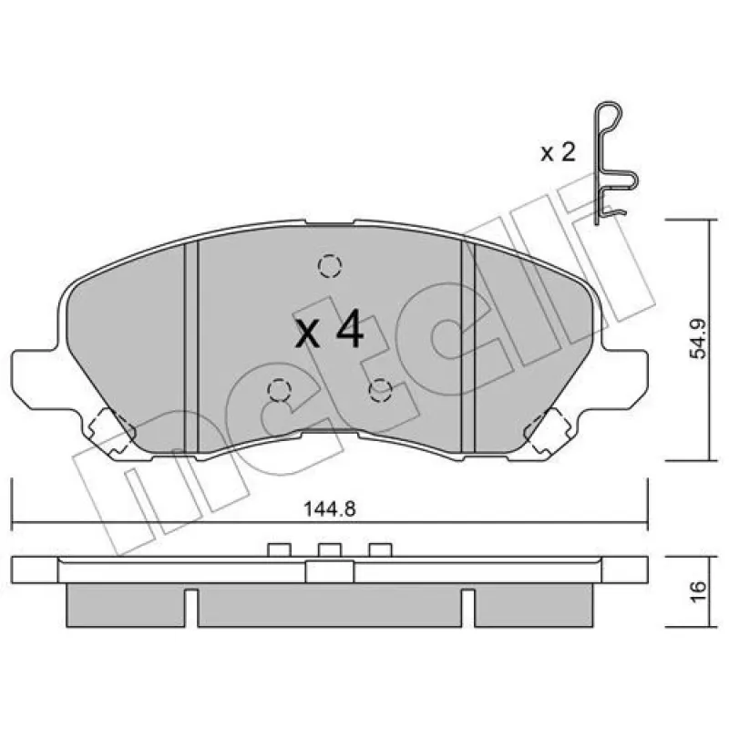 Колодки гальмівні (передні) Citroen C4/Peugeot 4008 12-/Mitsubishi Lancer/Outlander 03-/Jeep Compas
