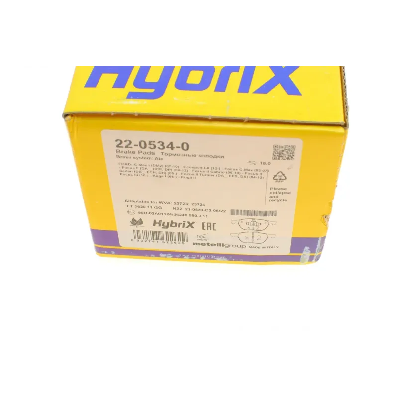 Колодки гальмівні передні METELLI 22-0534-0 для Ford C-Max, Kuga, Focus