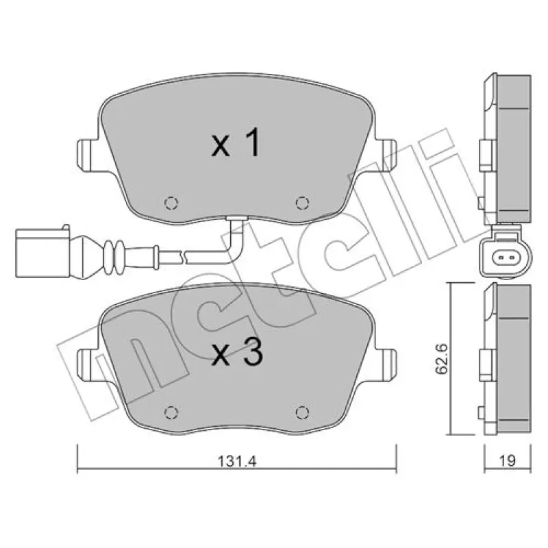 Колодки гальмівні (передні) Seat Ibiza/VW Polo 01-09/Skoda Fabia 99-14/Roomster 06-15 (+датчик)