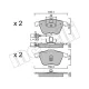 Колодки гальмівні передні METELLI 22-0549-0 для Audi A6 (C5) 1997-2005, 156.3x72.9x20 мм, з датчиком