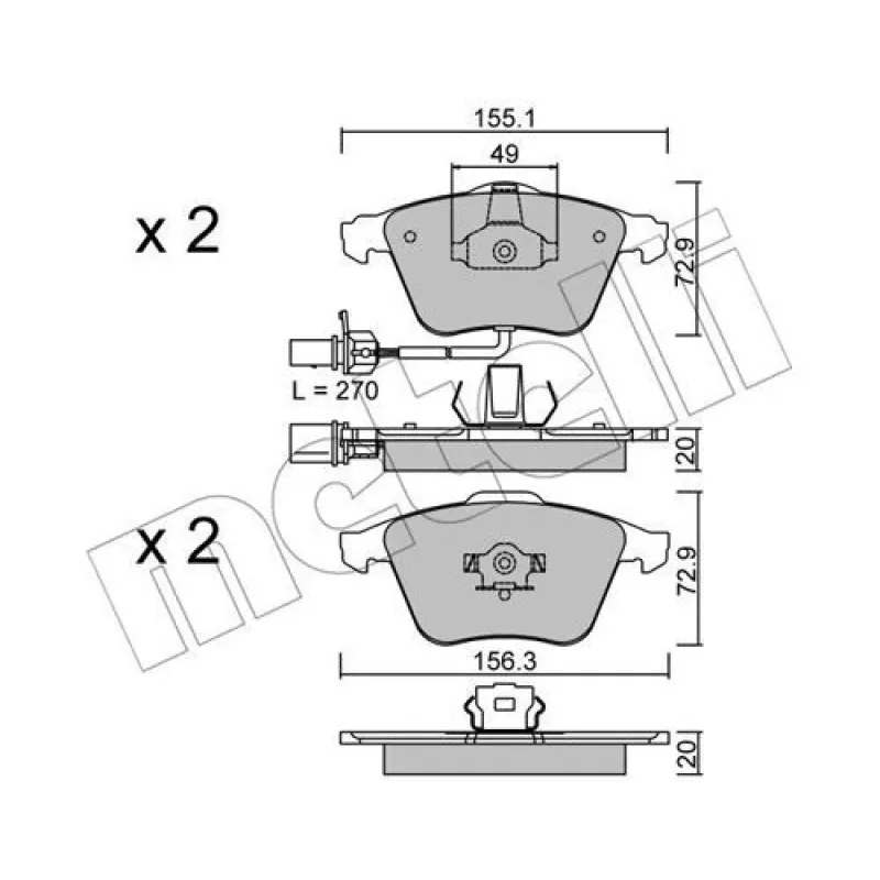 Колодки гальмівні (передні) Audi A4 03-09/A6/A8 03-11/Seat Exeo 08-13 (+датчики)