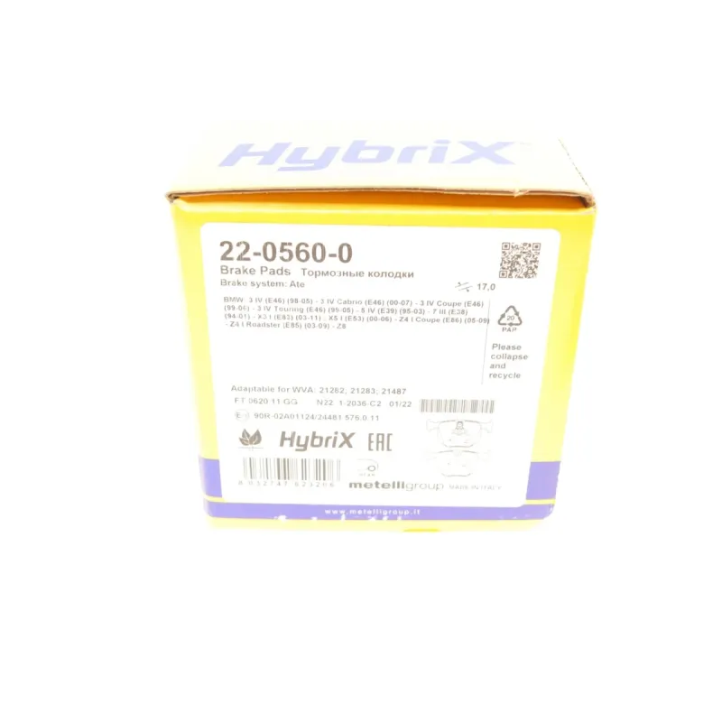 Колодки гальмівні (задні) BMW 3 (E46)/5 (E39) 98-07/7 (E38) 94-01/X3 (E83) 04-11/X5 (E53) 00-06