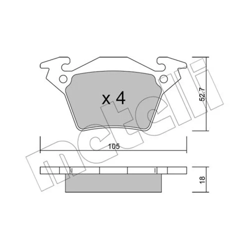 Колодки гальмівні задні METELLI 22-0574-0 для Mercedes-Benz Vito (W638) 1996-2003
