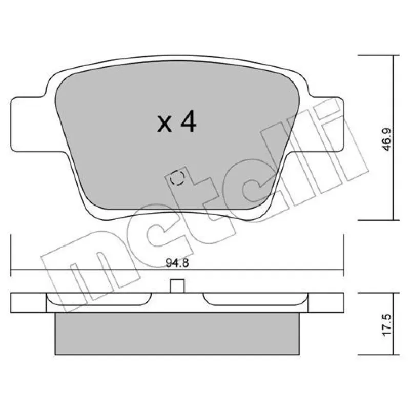 Колодки гальмівні задні METELLI 22-0639-0 для Citroen C4, Peugeot 207, 307