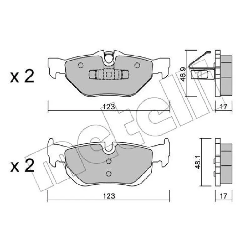 Колодки гальмівні (задні) BMW 1 (E81-82/E87-88)/3 (E90-93) 04-13/X1 (E84) 09-15