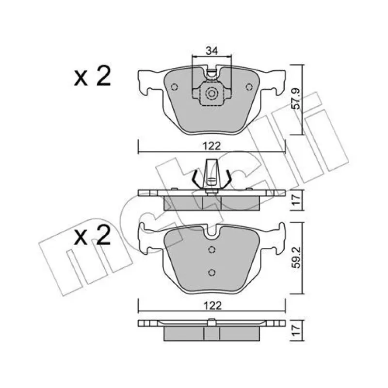 Колодки гальмівні задні METELLI 22-0644-4 для BMW X5 (E70/F15) X6 (E71/F16)