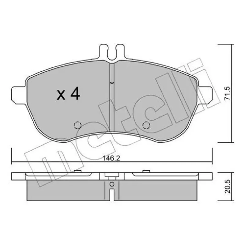 Колодки гальмівні передні METELLI 22-0665-0 для Mercedes-Benz C-Class W204/W205, E-Class W212, SLK R172