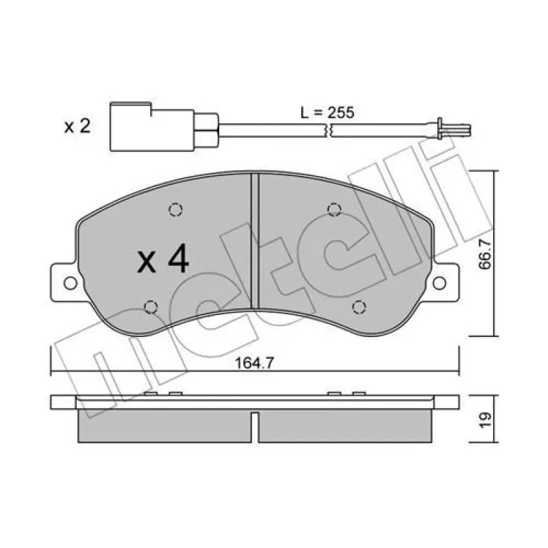 Колодки гальмівні (передні) Ford Transit 06-14/Transit Connect 06-13 (RWD) (+датчики)