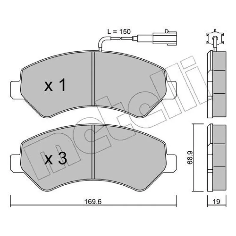 Колодки гальмівні (передні) Citroen Jumper/Fiat Ducato/Peugeot Boxer 06- R16 (+датчик)