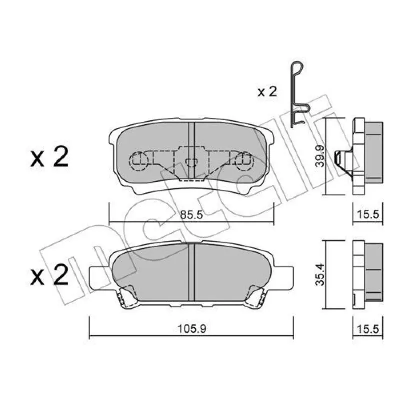 Колодки гальмівні (задні) Mitsubishi Outlander/Lancer 03-/Jeep Compass/Patriot/Dodge Avenger 06-