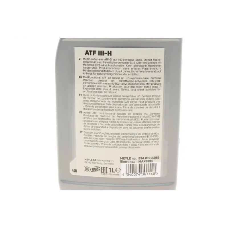 Олива ATF MEYLE 014 019 2300 Dexron III (H) 1л червона для АКПП та рульового управління