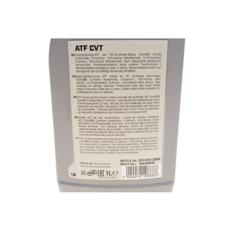 Олива трансмісійна АКПП CVT (1L) MB236.20/VW G 052 180/G 052 516