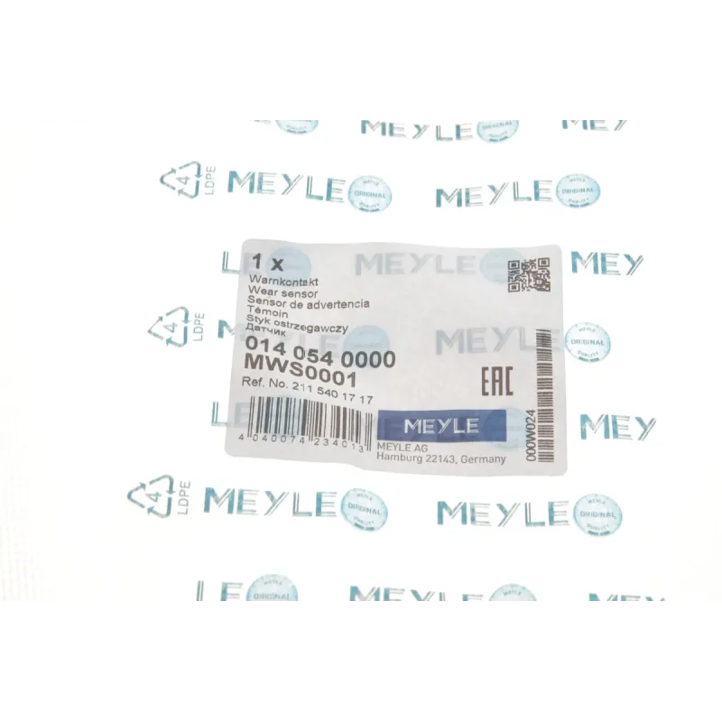 Датчик зносу гальмівних колодок MEYLE 014 054 0000 для Mercedes-Benz A-Class W169/W176, B-Class W245