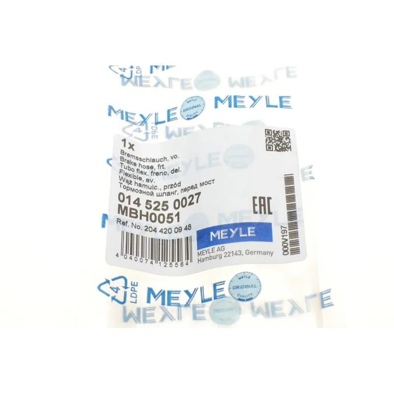 Шланг гальмівний передній MEYLE 014 525 0027 для Mercedes-Benz C-Class W204 484мм