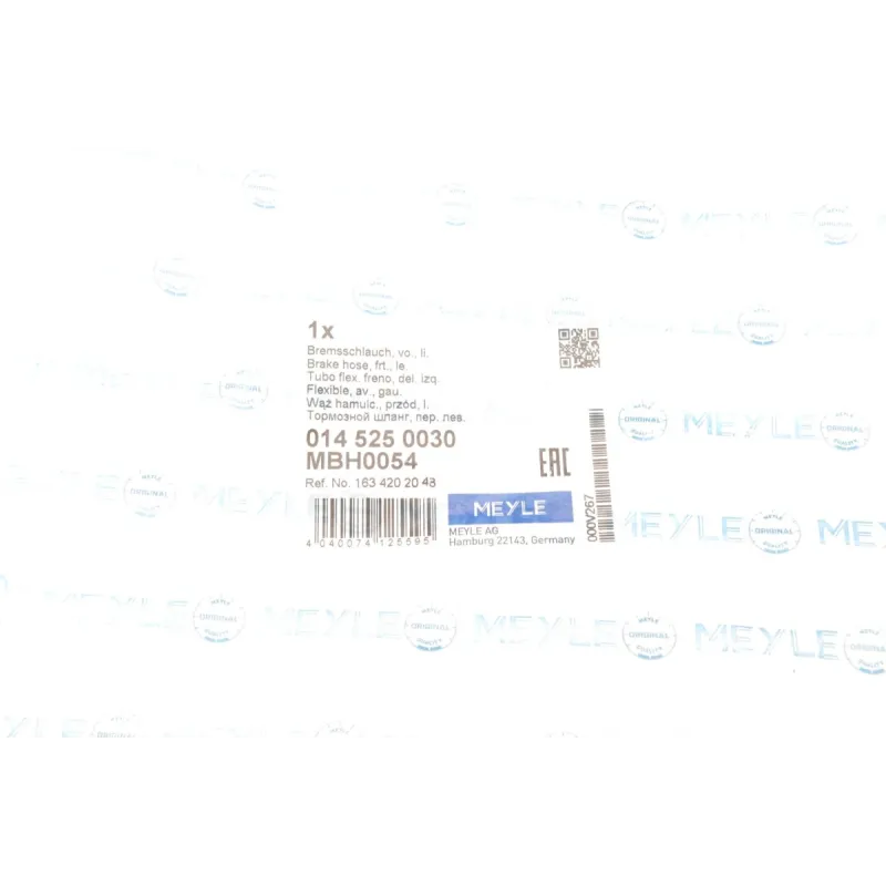 Шланг гальмівний передній MEYLE 014 525 0030 для Mercedes-Benz M-Class W163 1998-2005 (лівий, 542 мм)
