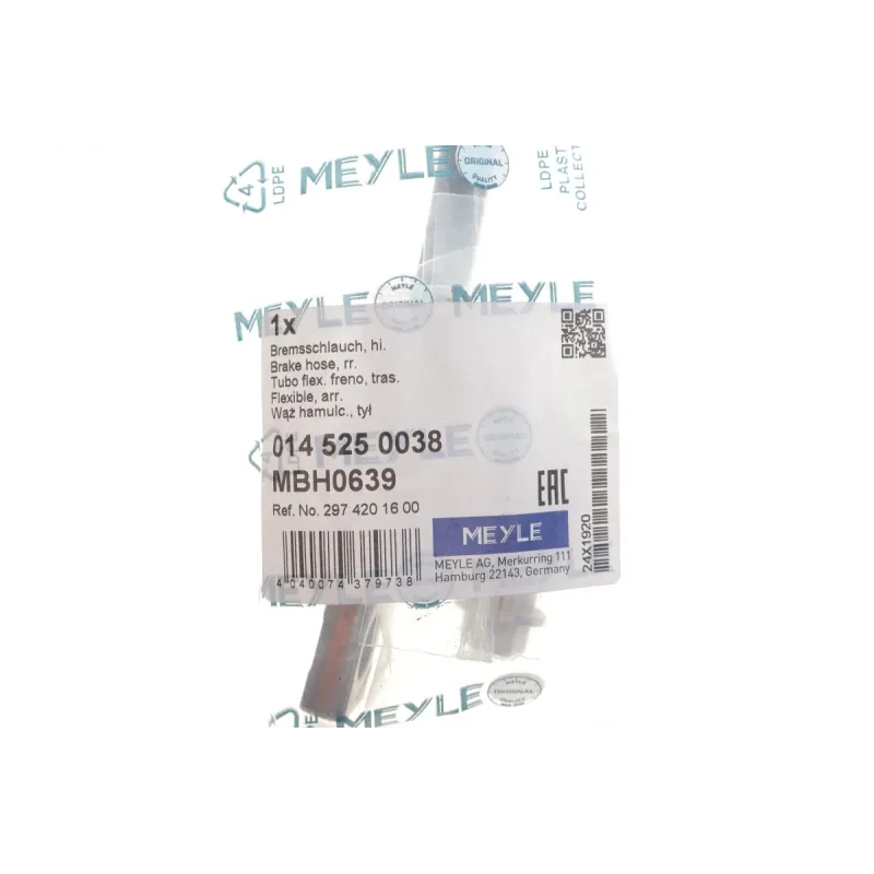 Шланг гальмівний задній MEYLE 014 525 0038 для Mercedes-Benz EQE (V295) 2022-, L=430мм