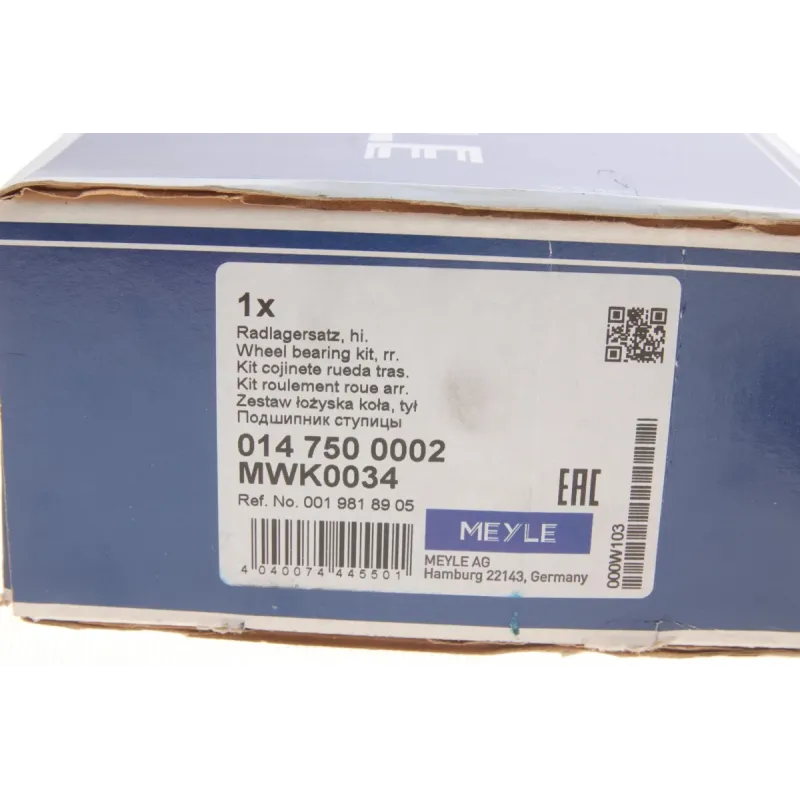 Підшипник маточини задній MEYLE 014 750 0002 для Mercedes-Benz Sprinter 408-416, VW LT 46 (50x90 мм)