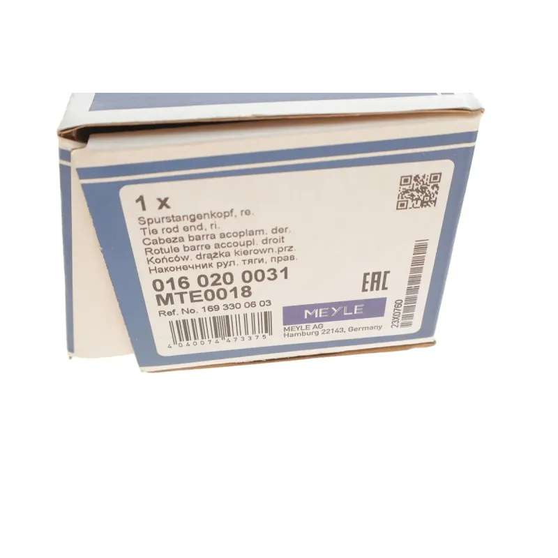 Наконечник рульової тяги правий MEYLE 016 020 0031 для Mercedes-Benz A-Class W169 2004-2012, M14x1.5