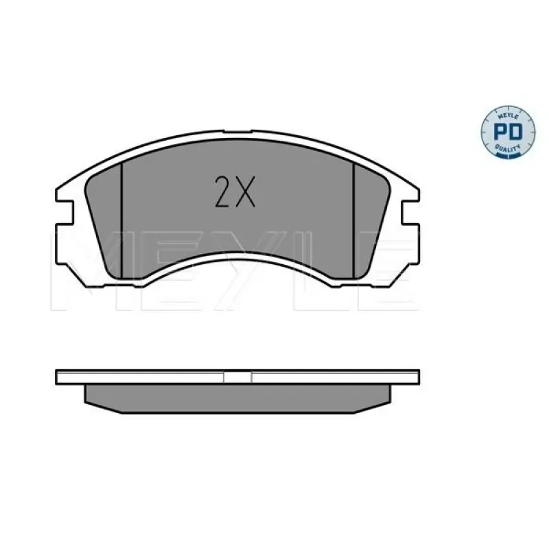 Колодки гальмівні передні MEYLE 025 213 6315/PD для Mitsubishi Outlander, Lancer, Pajero 1990-, Akebono, 15.7мм