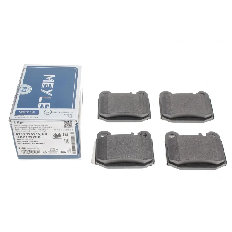 Колодки гальмівні задні MEYLE 025 231 5715/PD для Mercedes-Benz M-Class W163 1998-2005, 74.7x65.4 мм