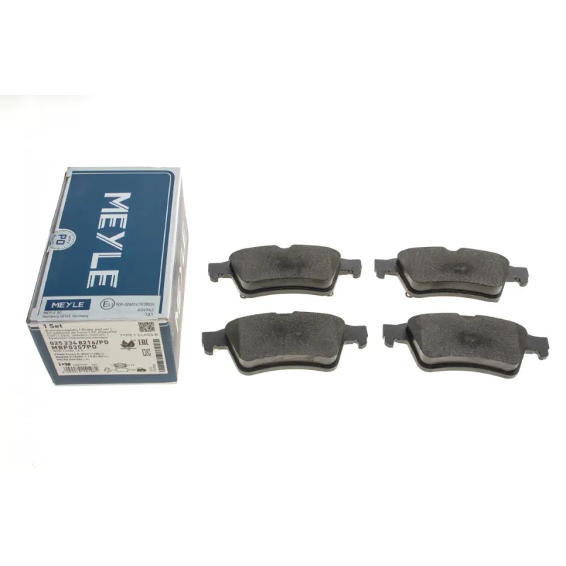 Колодки гальмівні задні MEYLE 025 234 8216/PD для Renault Laguna II/Megane II, Espace IV, Nissan Primera P12, 16.5 мм