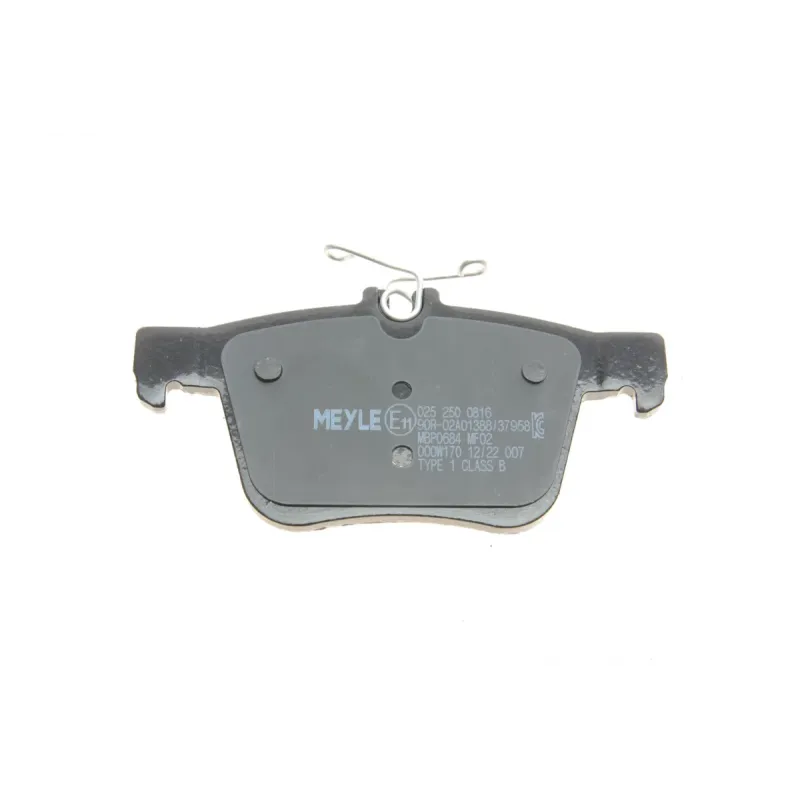 Колодки гальмівні задні MEYLE 025 250 0816 для Audi A3, VW Golf, Skoda Karoq, Passat B8, 16.2 мм