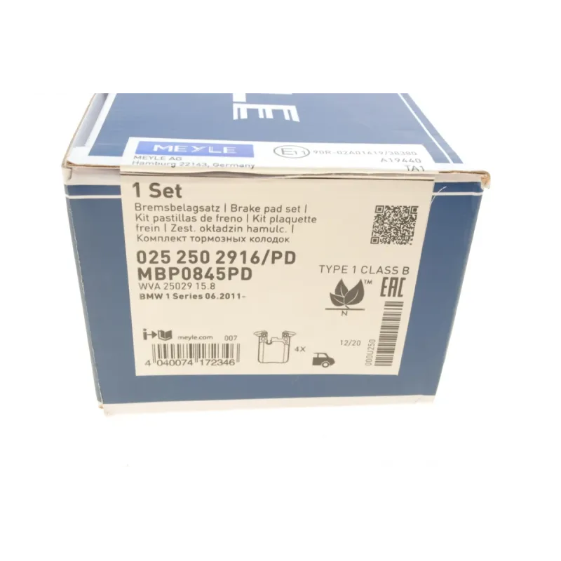 Колодки гальмівні (задні) BMW 1 (F20/F21)/ 3 (F30/F31/F34) 11- (Brembo) B37/B47/N13/N47/N55
