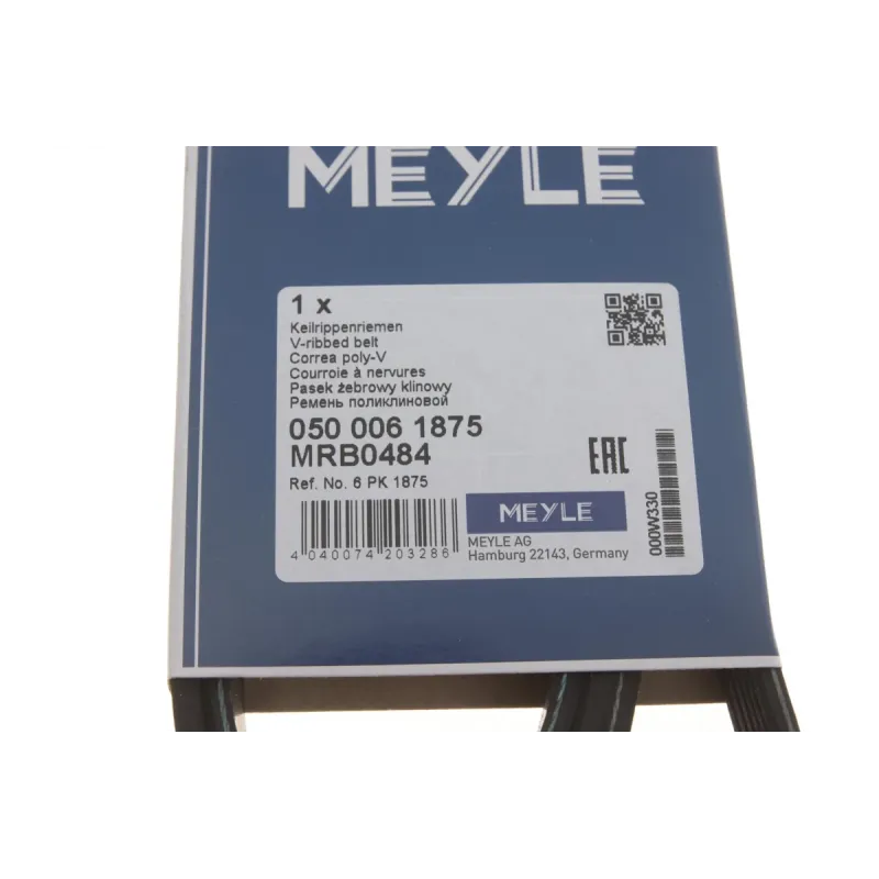 Поліклиновий ремінь MEYLE 050 006 1875 (6PK1875) для Audi A4, Mercedes-Benz C-Class, Chevrolet Aveo, 1875 мм