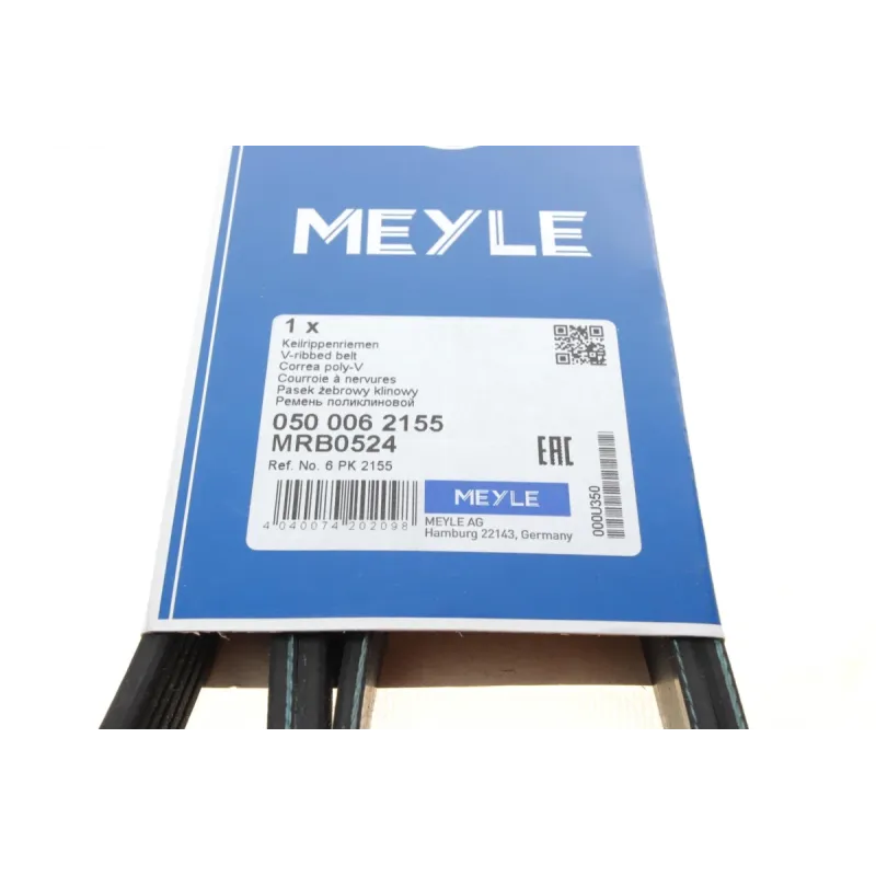 Ремінь генератора MEYLE 050 006 2155 для VW LT 28-46 2.8TDI 2001-2006, 2155 мм, 6 ребер