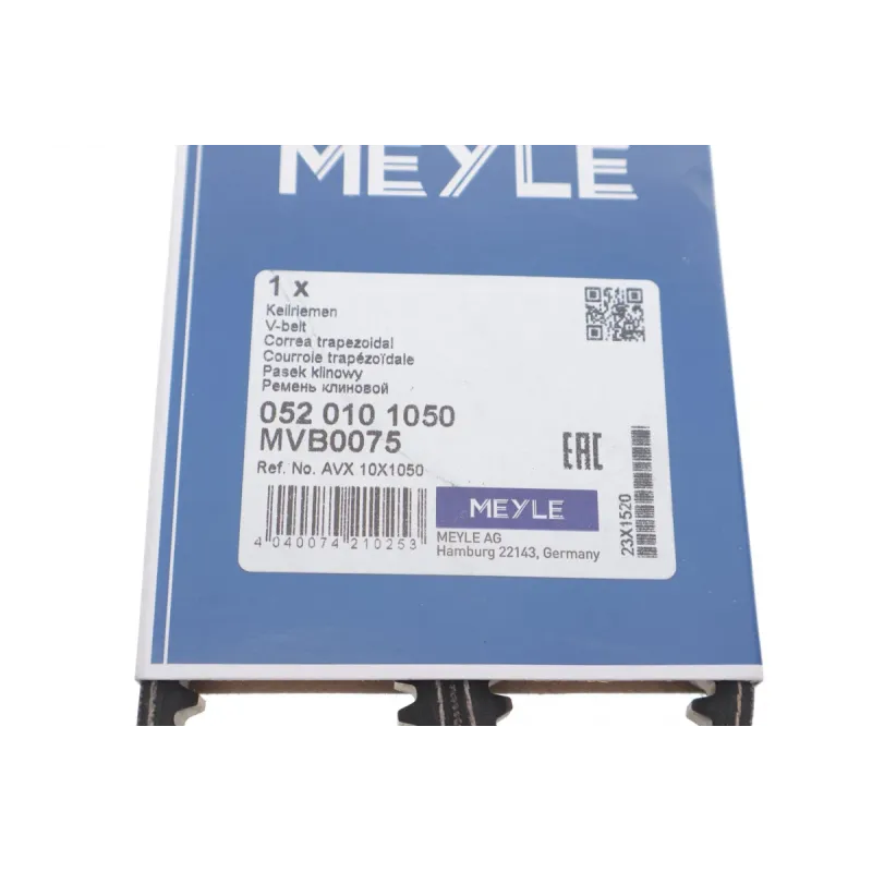 Ремінь генератора MEYLE 052 010 1050 для Fiat, Nissan, Renault 10x1050 мм