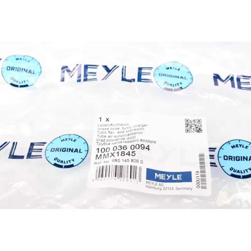 Патрубок інтеркулера MEYLE 100 036 0094 (верхній, лівий) для Audi A1, Seat Ibiza, Skoda Fabia, VW Polo 1.2D/1.6D