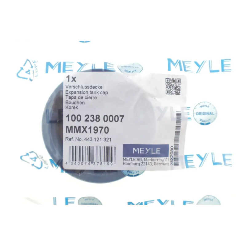 Кришка бачка розширювального MEYLE 100 238 0007 для Volkswagen LT 28-35 1975-1996, тиск 1.3 бар