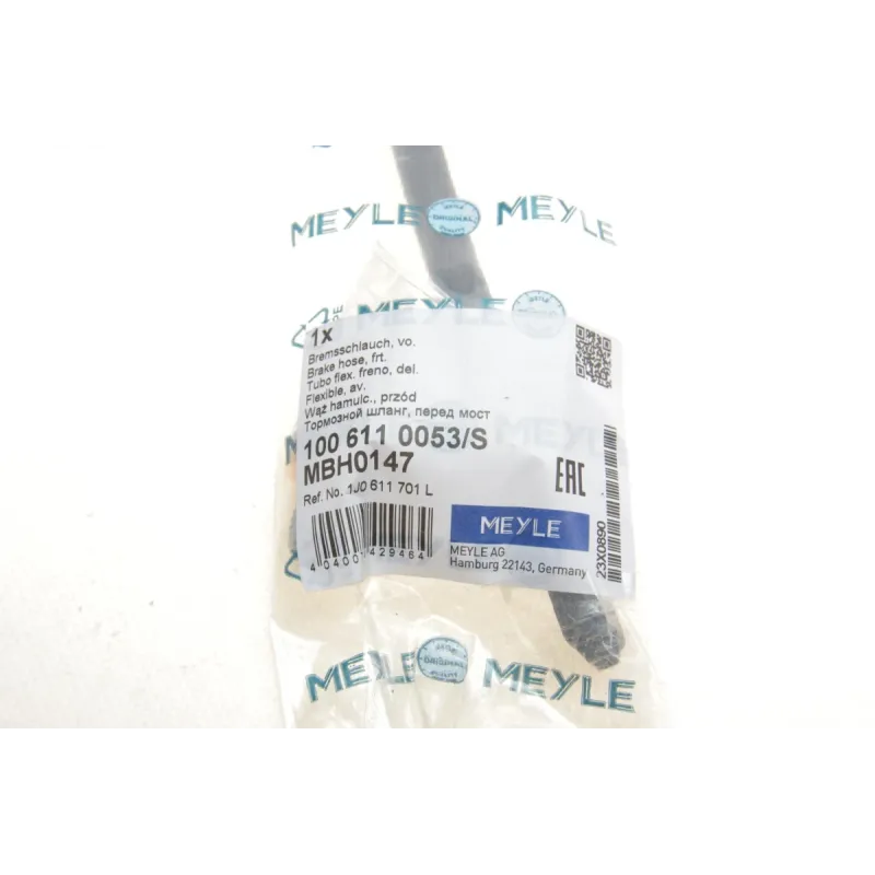Шланг гальмівний передній MEYLE 100 611 0053/S для VW Golf IV, Audi A3, Seat Leon 1997-2006, 435 мм