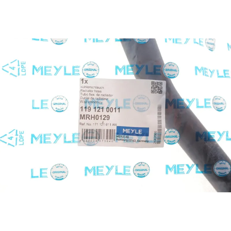 Патрубок системи охолодження MEYLE 119 121 0011 від двигуна до радіатора опалювача для Volkswagen Caddy, Golf, Scirocco