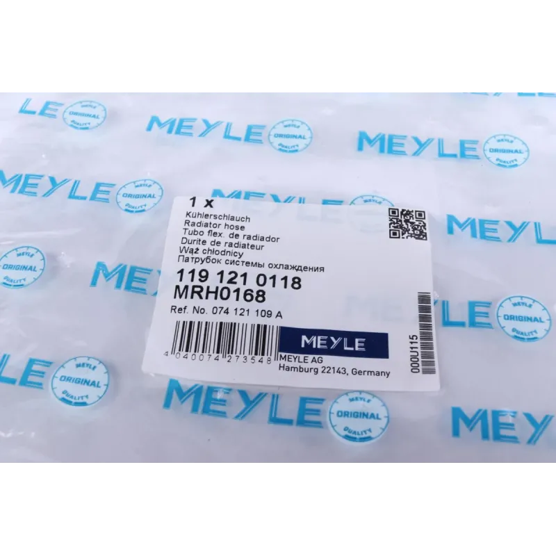 Патрубок радіатора MEYLE 119 121 0118 для Volkswagen Transporter T4 2.4D/2.5/2.5D 1990-2003