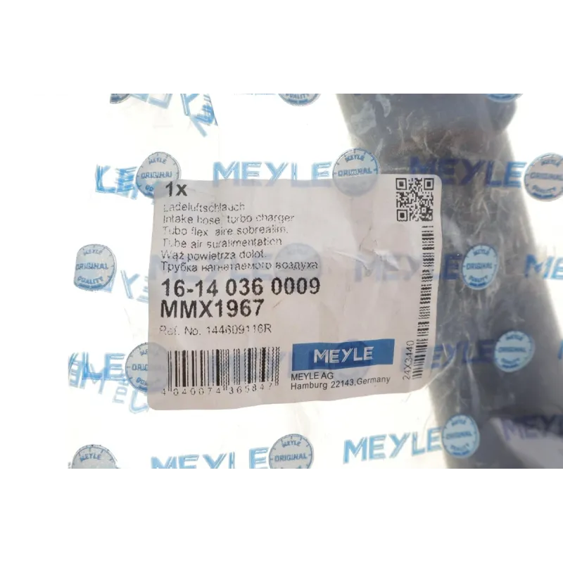 Патрубок інтеркулера MEYLE 16-14 036 0009 для Dacia Dokker, Renault Clio 1.5dCi 2012-